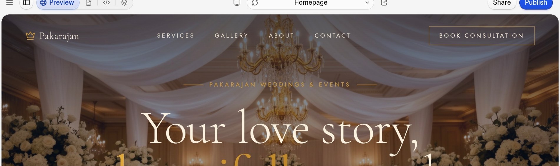 Pakarajan website homepage